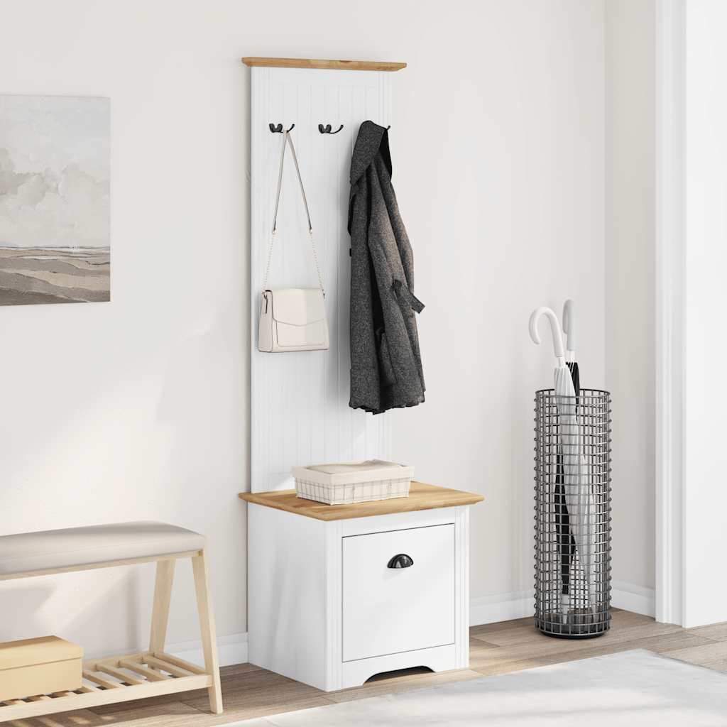 Mobile da Ingresso con Ganci BODO Bianco e Marrone 50x40x157 cm