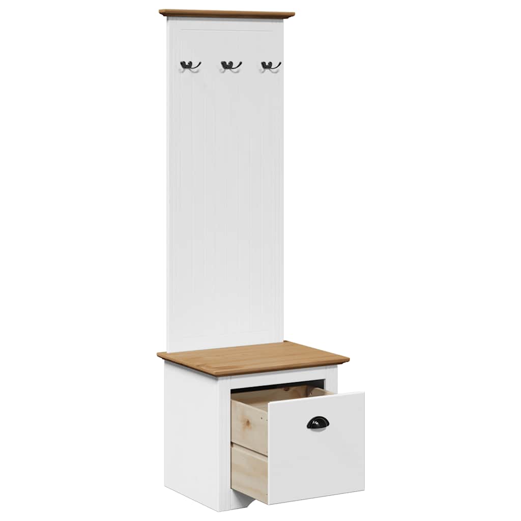 Mobile da Ingresso con Ganci BODO Bianco e Marrone 50x40x157 cm