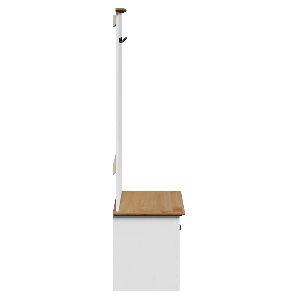 Mobile da Ingresso con Ganci BODO Bianco e Marrone 50x40x157 cm