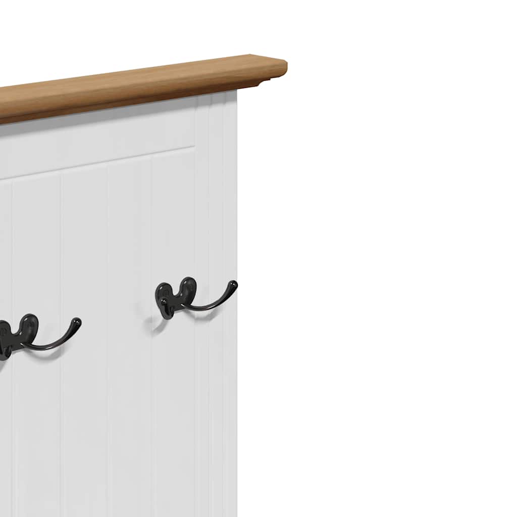 Mobile da Ingresso con Ganci BODO Bianco e Marrone 50x40x157 cm