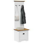 Mobile da Ingresso con Ganci BODO Bianco e Marrone 50x40x157 cm