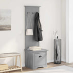 Mobiletto da Ingresso con Ganci BODO Grigio 50x40x157 cm
