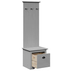Mobiletto da Ingresso con Ganci BODO Grigio 50x40x157 cm