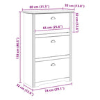 Scarpiera BODO Bianca 80x35x118 cm