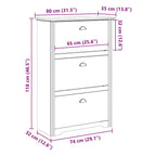 Scarpiera BODO Grigia 80x35x118 cm
