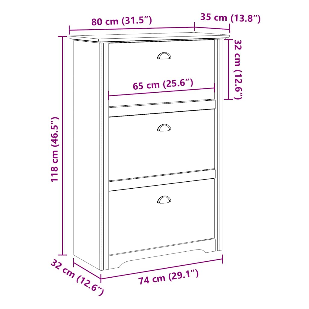Scarpiera BODO Grigia 80x35x118 cm