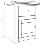 Comodino PANAMA 46x40x57 cm in Legno Massello di Pino