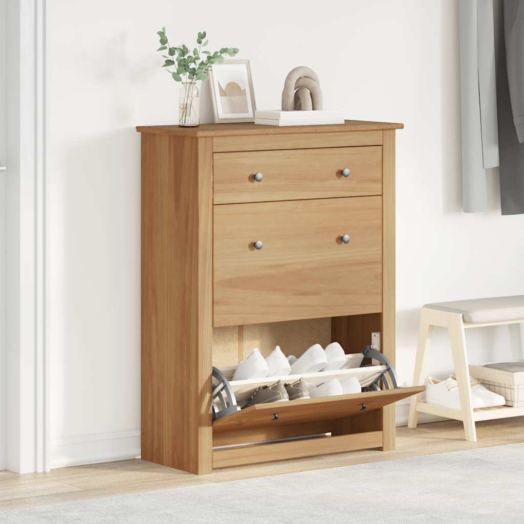 Scarpiera PANAMA 80x35x105 cm Legno Massello di Pino
