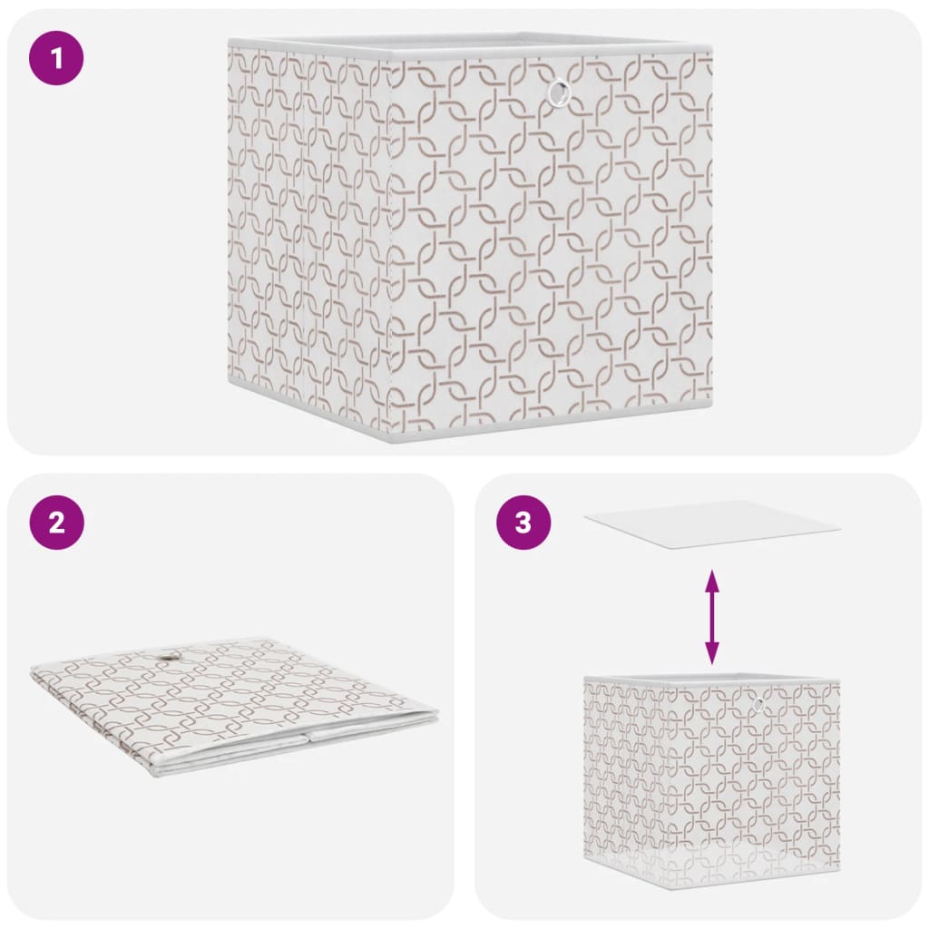 Scatole Portaoggetti 4 pz Crema 32x32x32 cm Tessuto non Tessuto