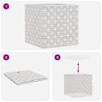 Scatole Portaoggetti 4 pz Crema 32x32x32 cm Tessuto non Tessuto