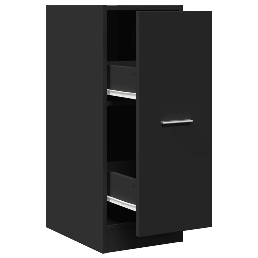 Armadietto da Farmacia Nero 30x41x77,5 cm in Truciolato
