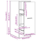 Armadietto da Farmacia Rovere Marrone 30x41x77,5 cm Truciolato