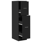 Armadietto da Farmacia Nero 30x41x118 cm in Truciolato