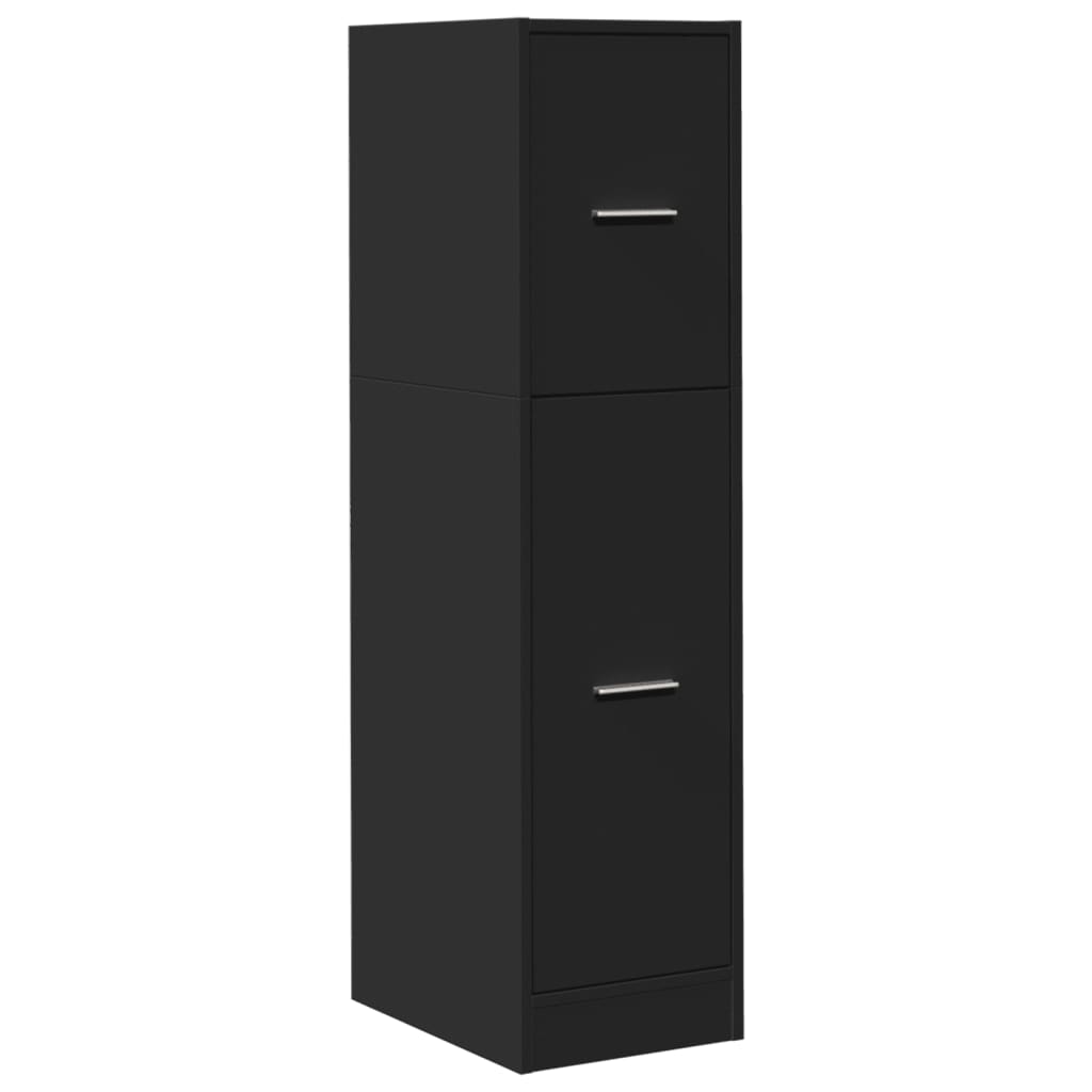 Armadietto da Farmacia Nero 30x41x118 cm in Truciolato