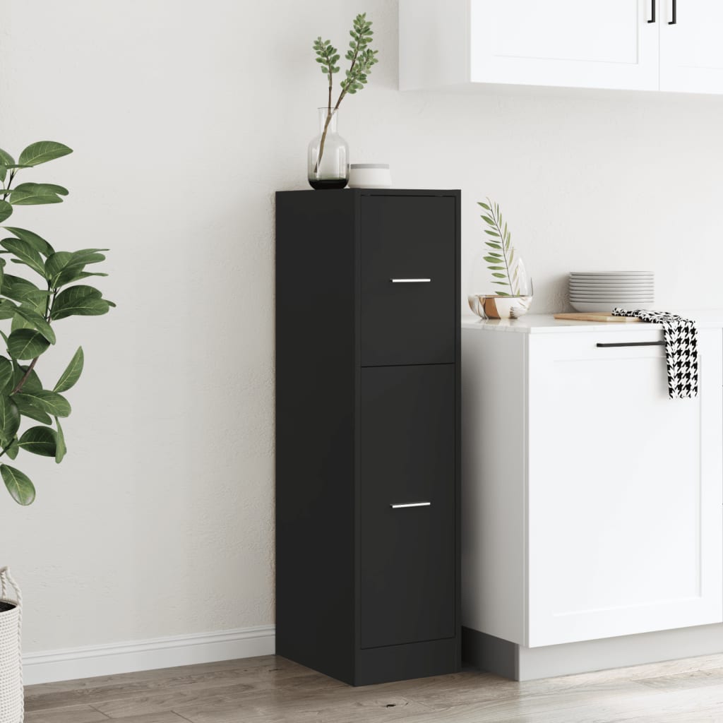 Armadietto da Farmacia Nero 30x41x118 cm in Truciolato