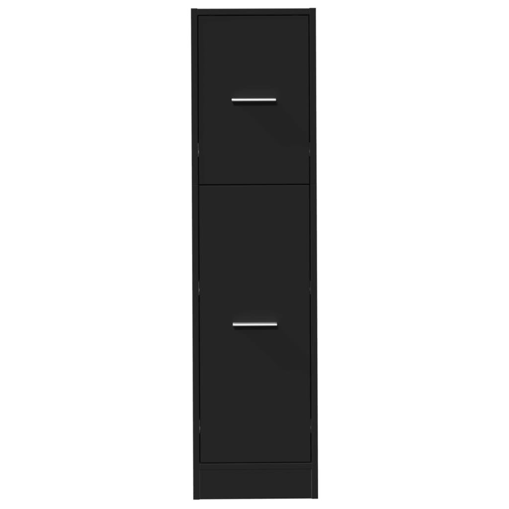 Armadietto da Farmacia Nero 30x41x118 cm in Truciolato