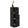 Armadietto da Farmacia Nero 30x41x118 cm in Truciolato