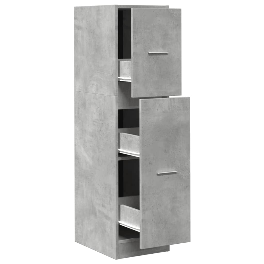 Armadietto da Farmacia Grigio Cemento 30x41x118 cm Truciolato
