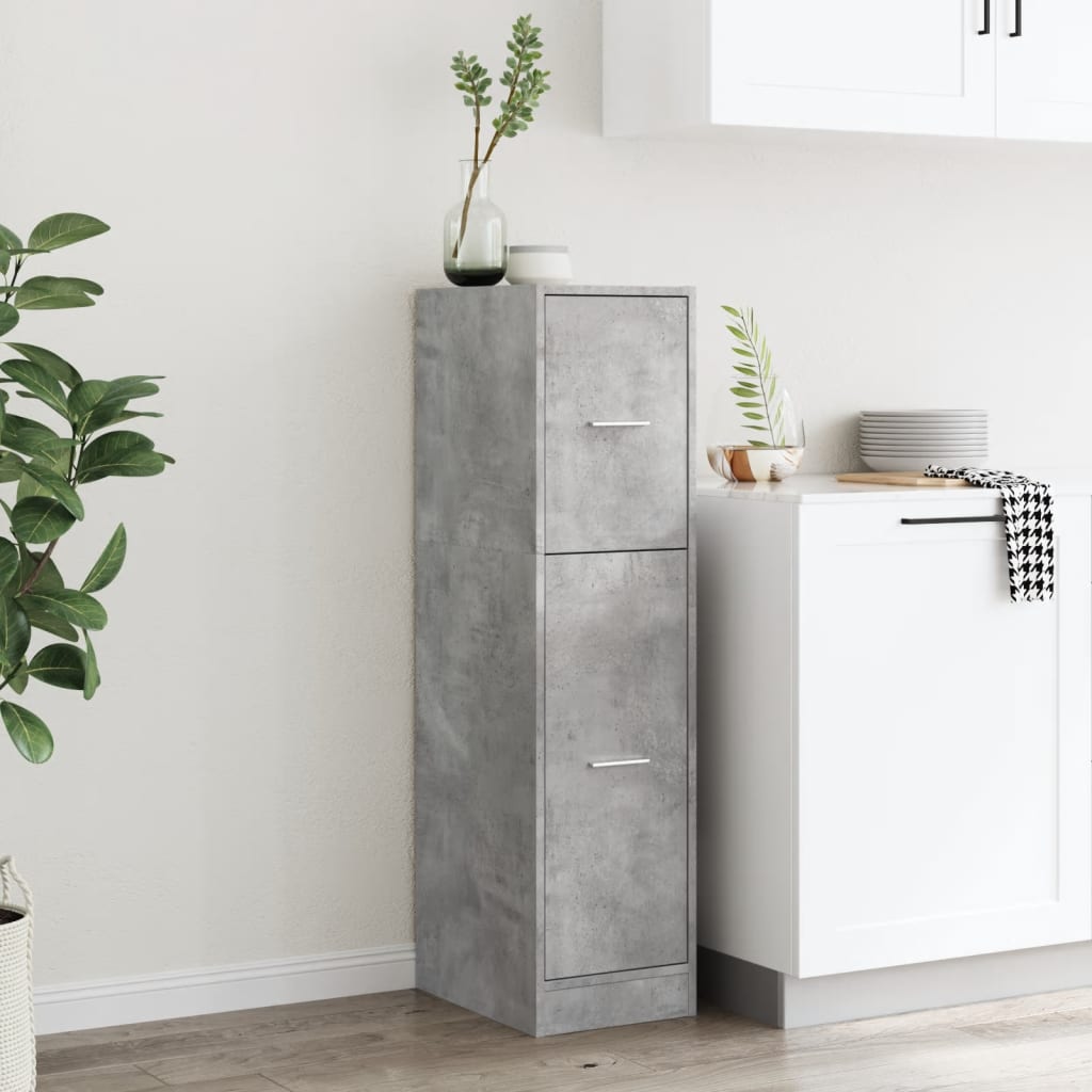 Armadietto da Farmacia Grigio Cemento 30x41x118 cm Truciolato