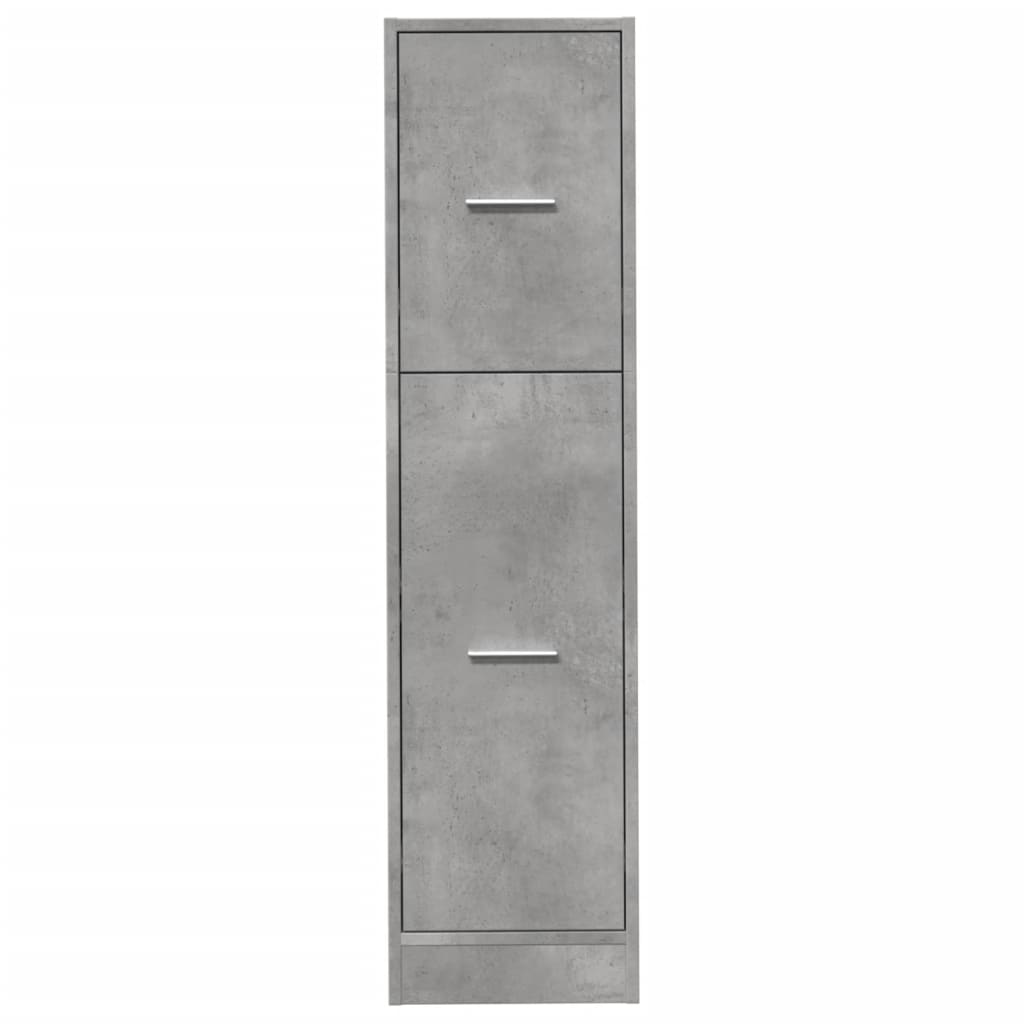 Armadietto da Farmacia Grigio Cemento 30x41x118 cm Truciolato