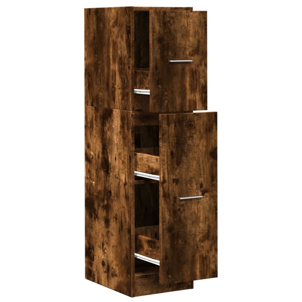 Armadietto da Farmacia Rovere Fumo 30x41x118 cm in Truciolato