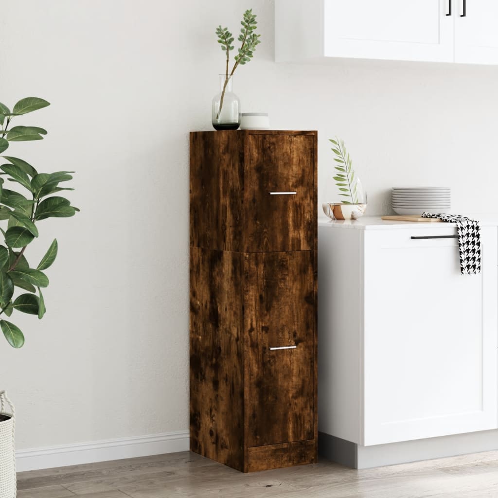 Armadietto da Farmacia Rovere Fumo 30x41x118 cm in Truciolato
