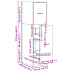 Armadietto da Farmacia Rovere Fumo 30x41x118 cm in Truciolato