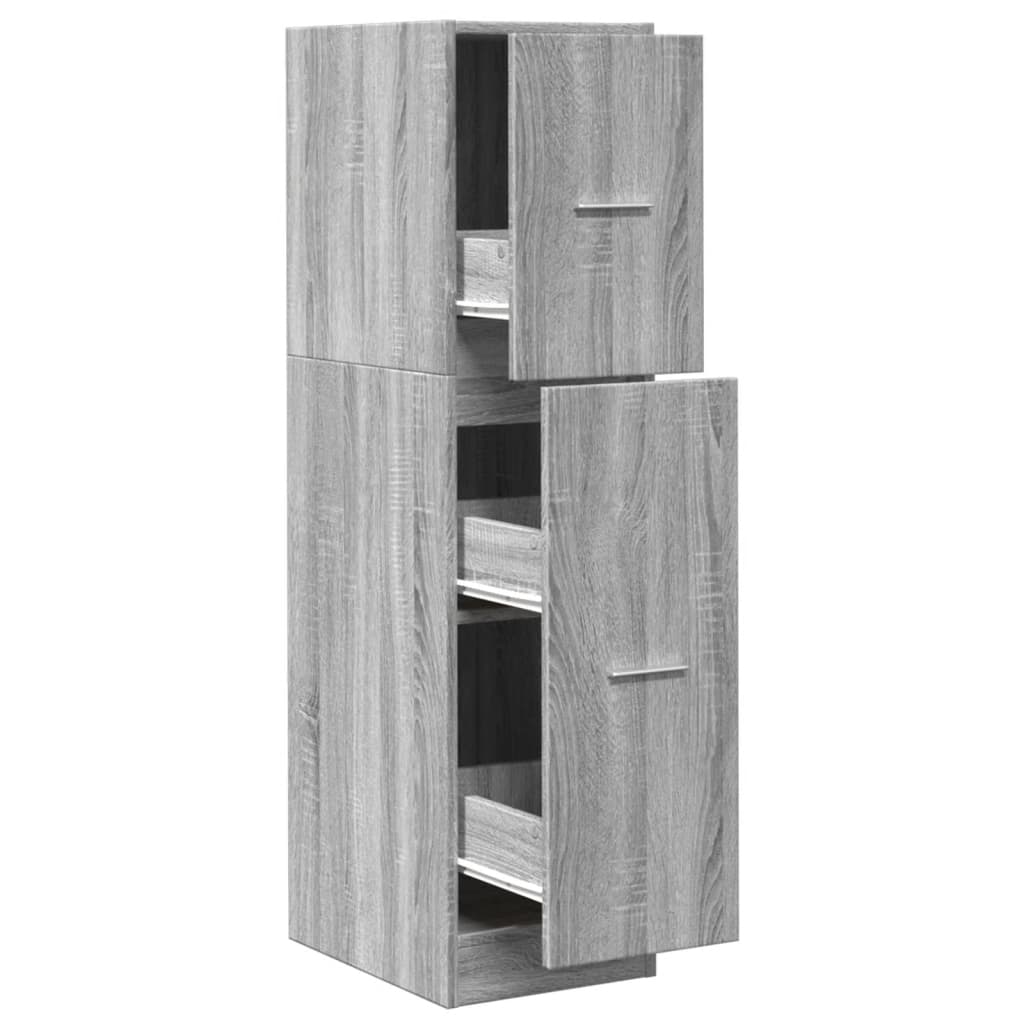 Armadietto da Farmacia Grigio Sonoma 30x41x118 cm in Truciolato