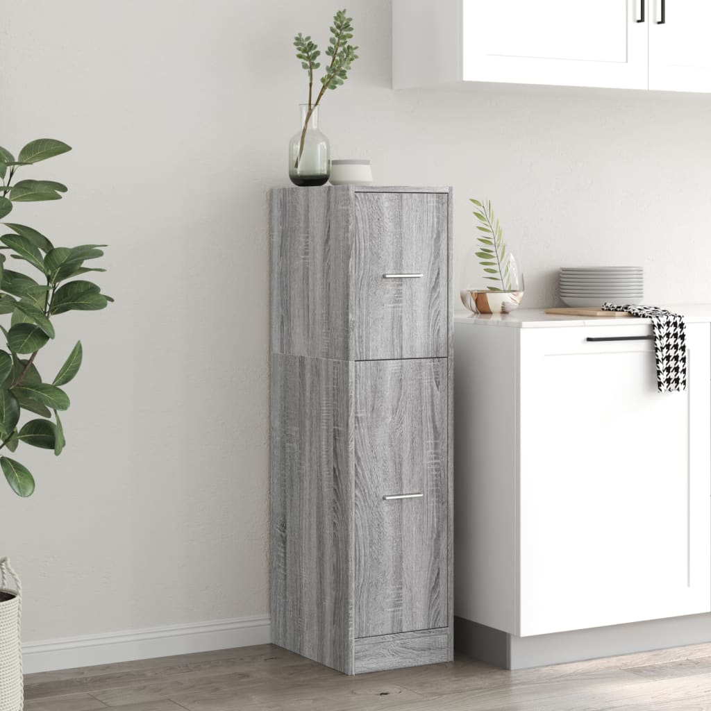Armadietto da Farmacia Grigio Sonoma 30x41x118 cm in Truciolato