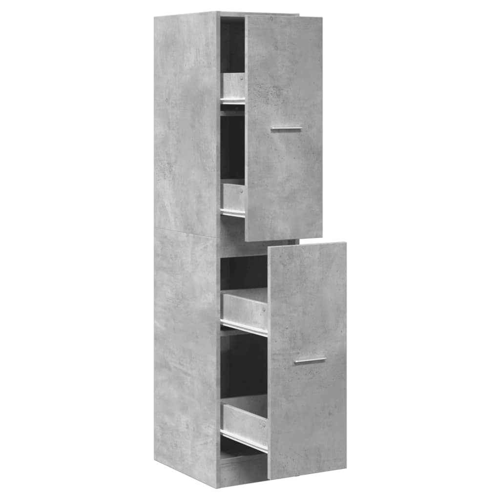 Armadietto da Farmacia Grigio Cemento 30x41x144,5 cm Truciolato