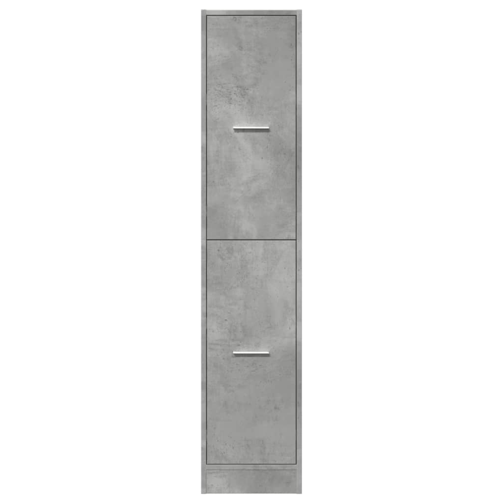 Armadietto da Farmacia Grigio Cemento 30x41x144,5 cm Truciolato