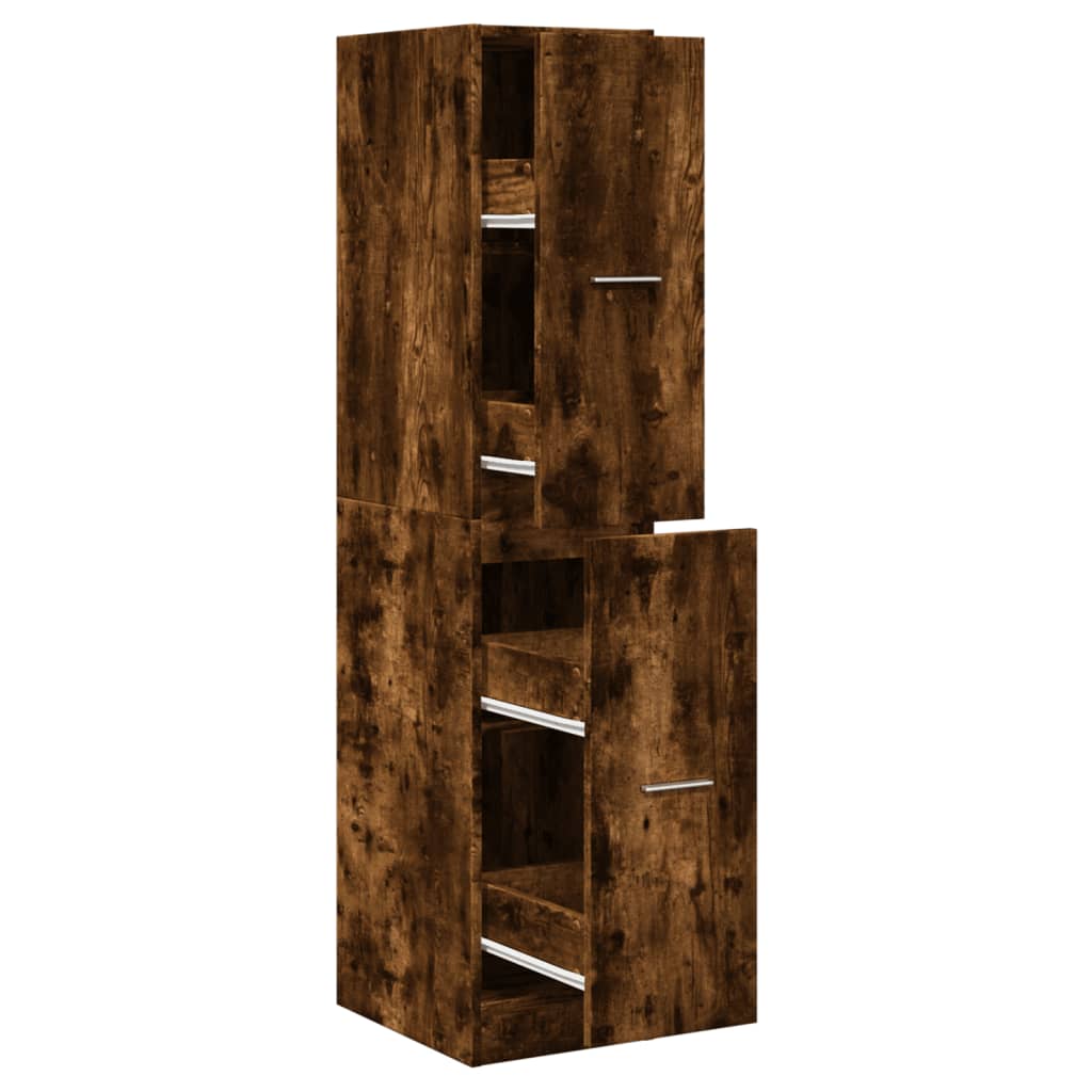 Armadietto da Farmacia Rovere Fumo 30x41x144,5 cm in Truciolato