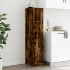 Armadietto da Farmacia Rovere Fumo 30x41x144,5 cm in Truciolato