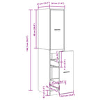 Armadietto da Farmacia Rovere Fumo 30x41x144,5 cm in Truciolato
