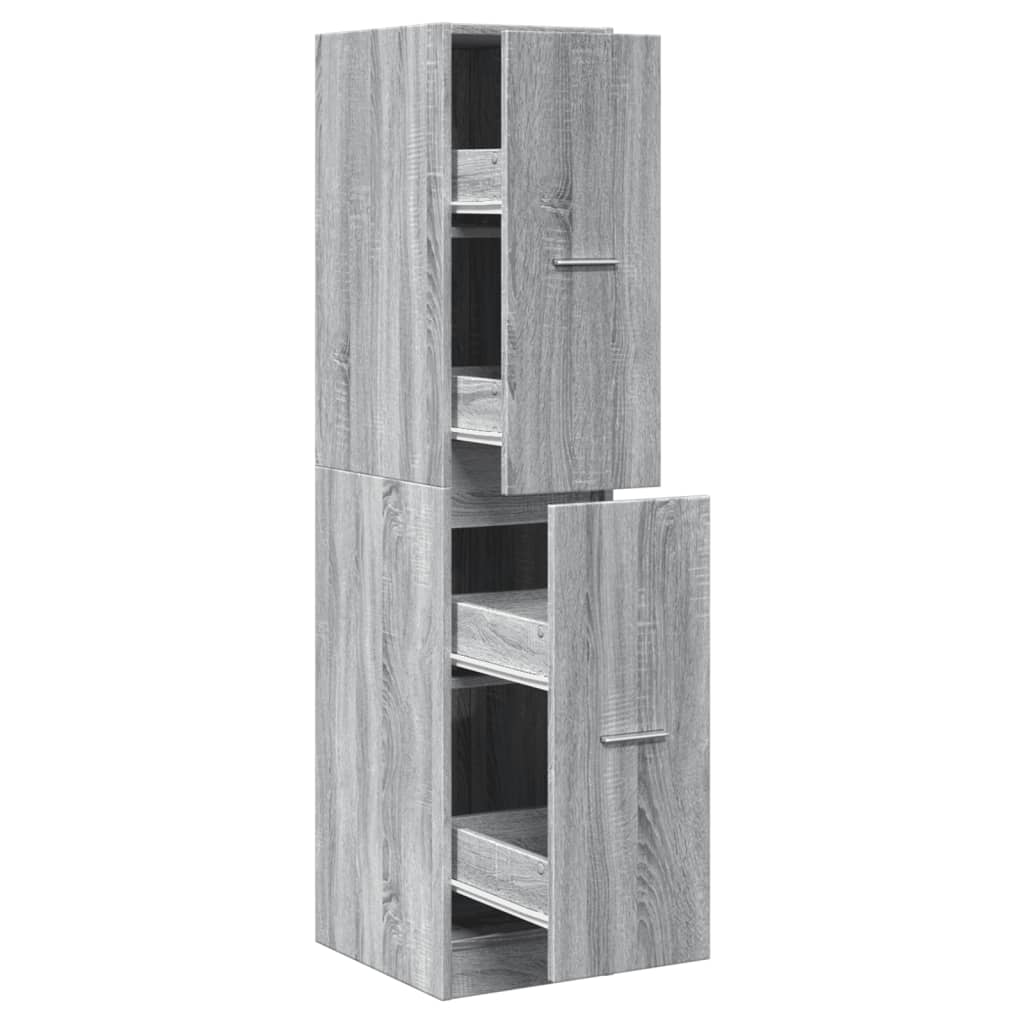 Armadietto da Farmacia Grigio Sonoma 30x41x144,5 cm Truciolato