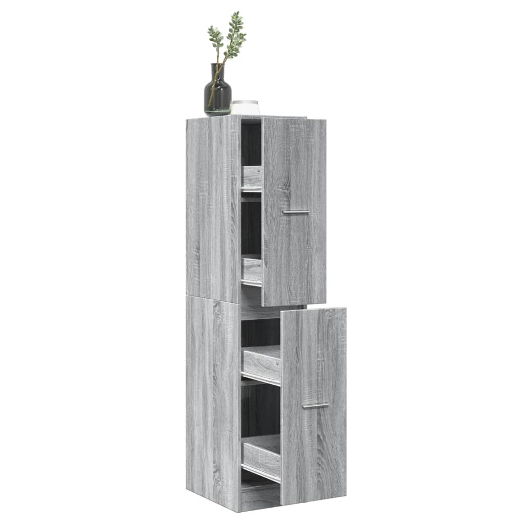 Armadietto da Farmacia Grigio Sonoma 30x41x144,5 cm Truciolato