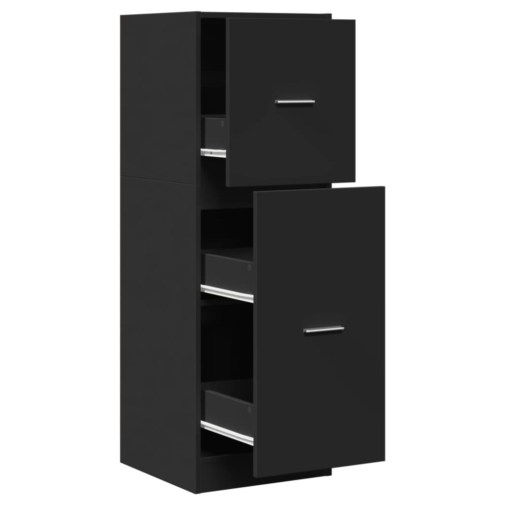 Armadietto da Farmacia Nero 40x41x118 cm in Truciolato