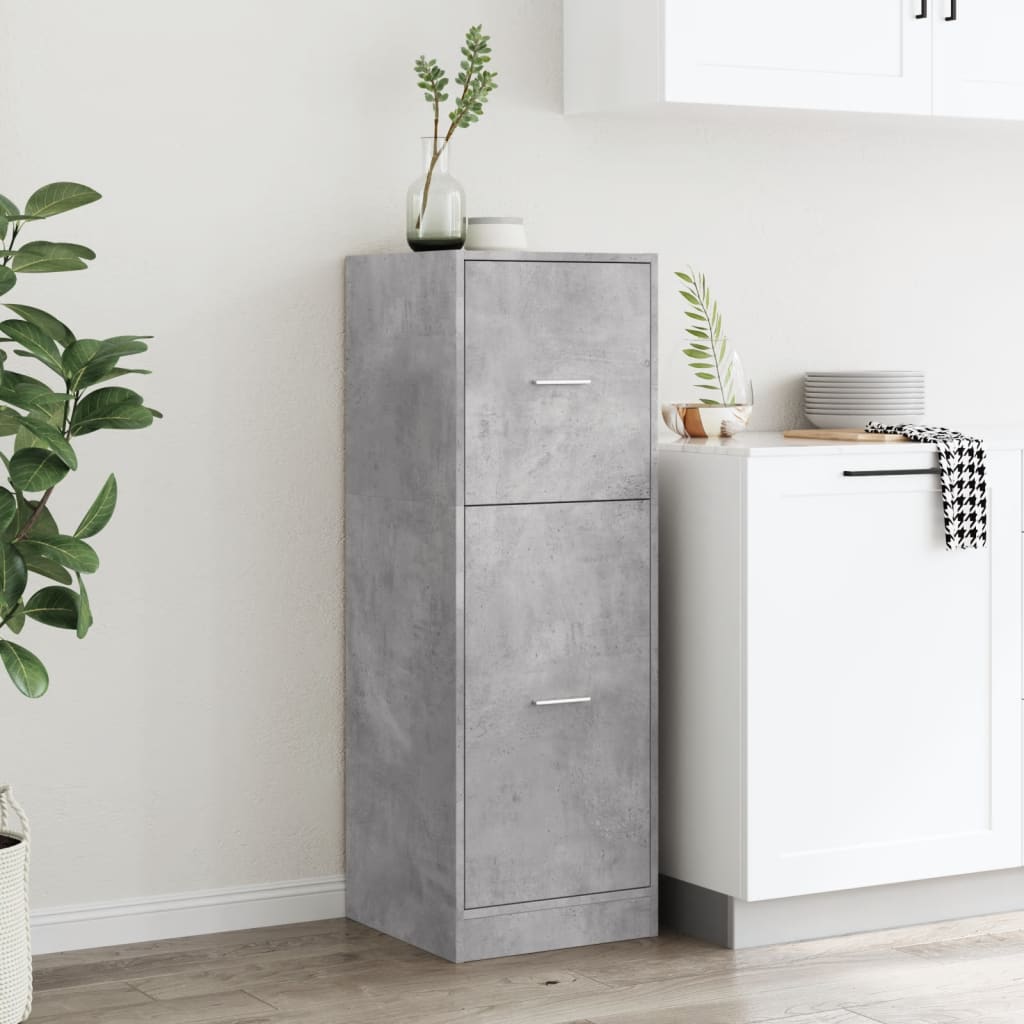 Armadietto da Farmacia Grigio Cemento 40x41x118 cm Truciolato