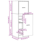 Armadietto da Farmacia Rovere Marrone 40x41x118 cm Truciolato