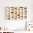 Vetrina da collezione in legno con 60 scomparti 60x4,5x40,5cm