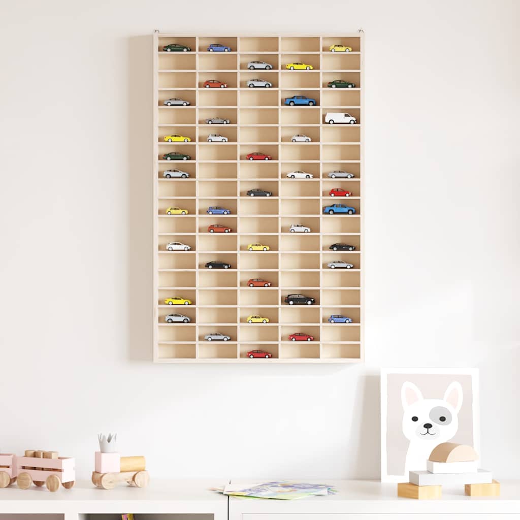 Vetrina da collezione in legno con 90 scomparti 50,5x4,5x79 cm
