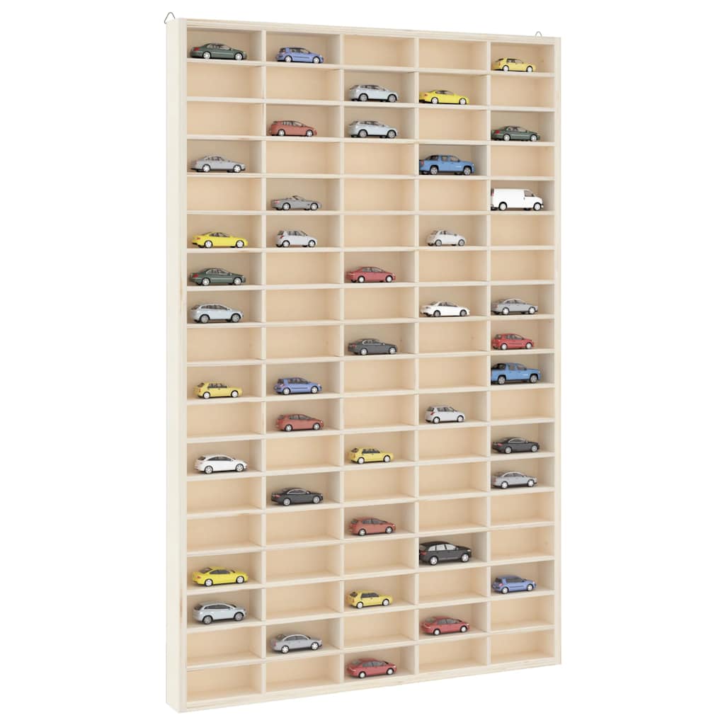 Vetrina da collezione in legno con 90 scomparti 50,5x4,5x79 cm