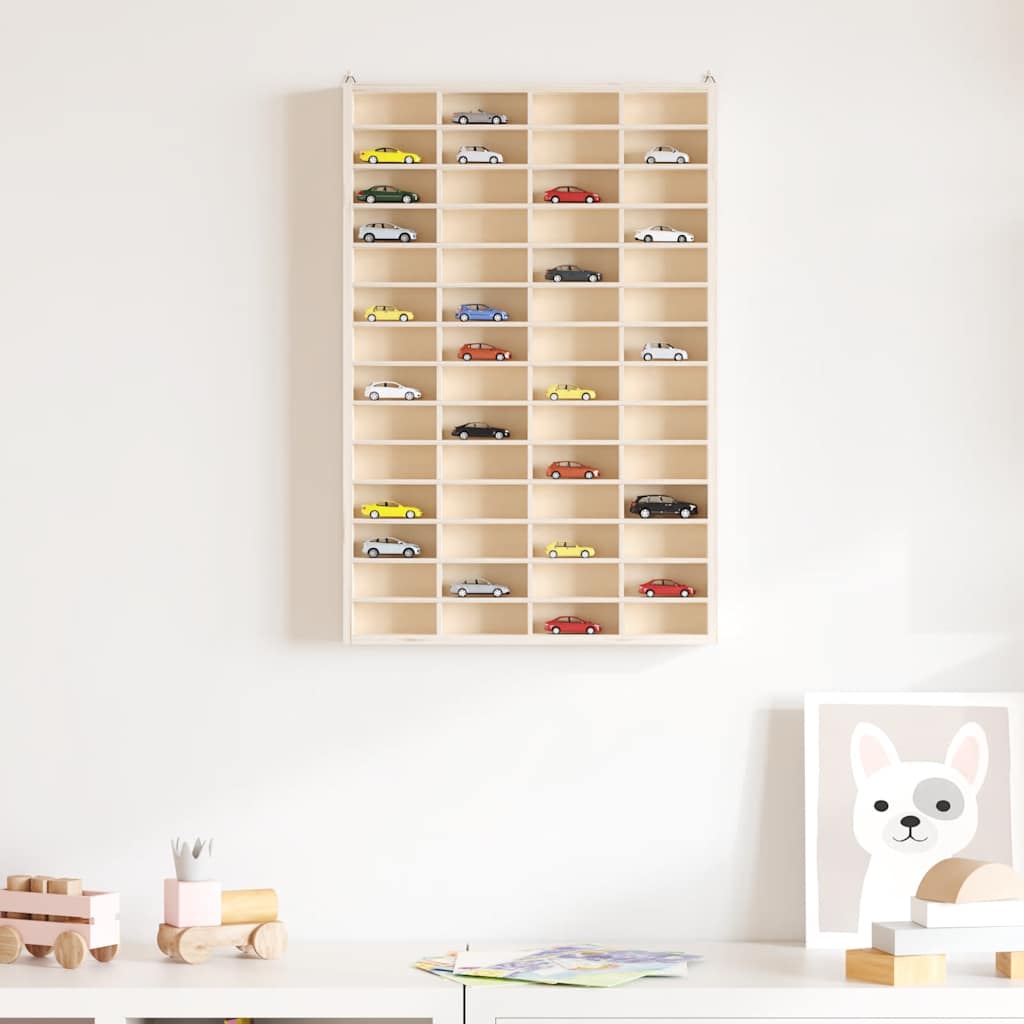 Vetrina da collezione in legno con 56 scomparti 40x4,5x60cm