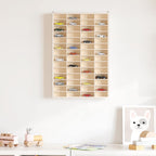 Vetrina da collezione in legno con 56 scomparti 40x4,5x60cm