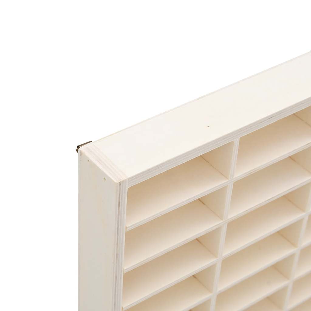 Vetrina da collezione in legno con 56 scomparti 40x4,5x60cm