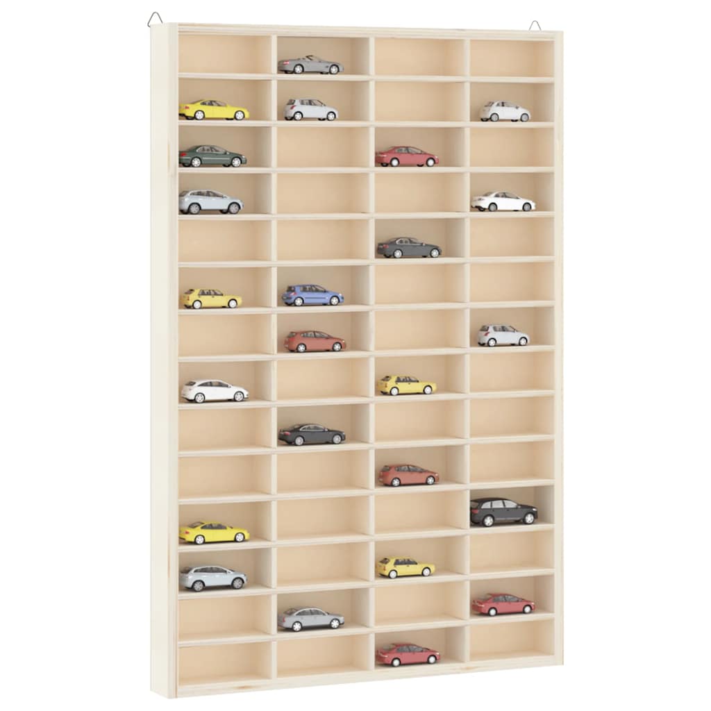 Vetrina da collezione in legno con 56 scomparti 40x4,5x60cm