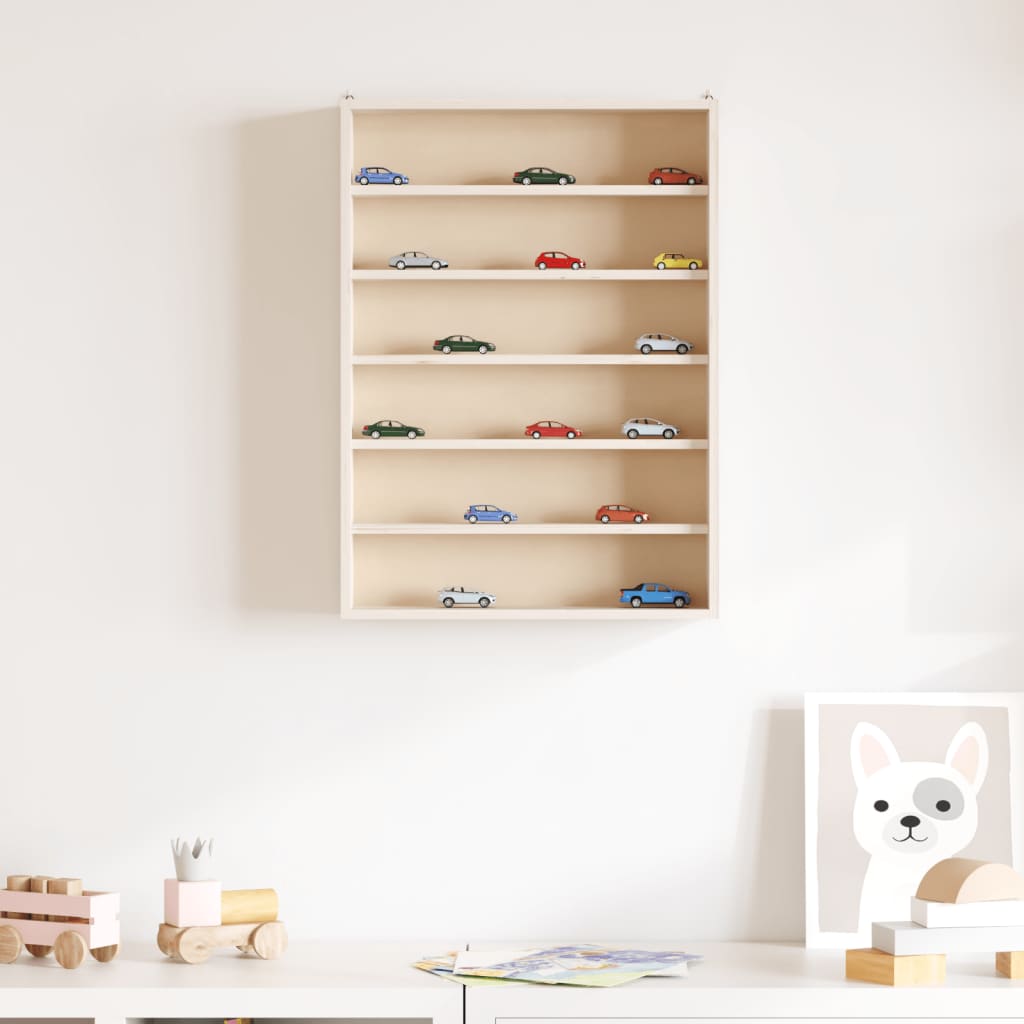 Teca da Collezione in Legno con 6 Ripiani 40x8,5x55 cm