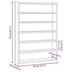 Teca da Collezione in Legno con 6 Ripiani 40x8,5x55 cm