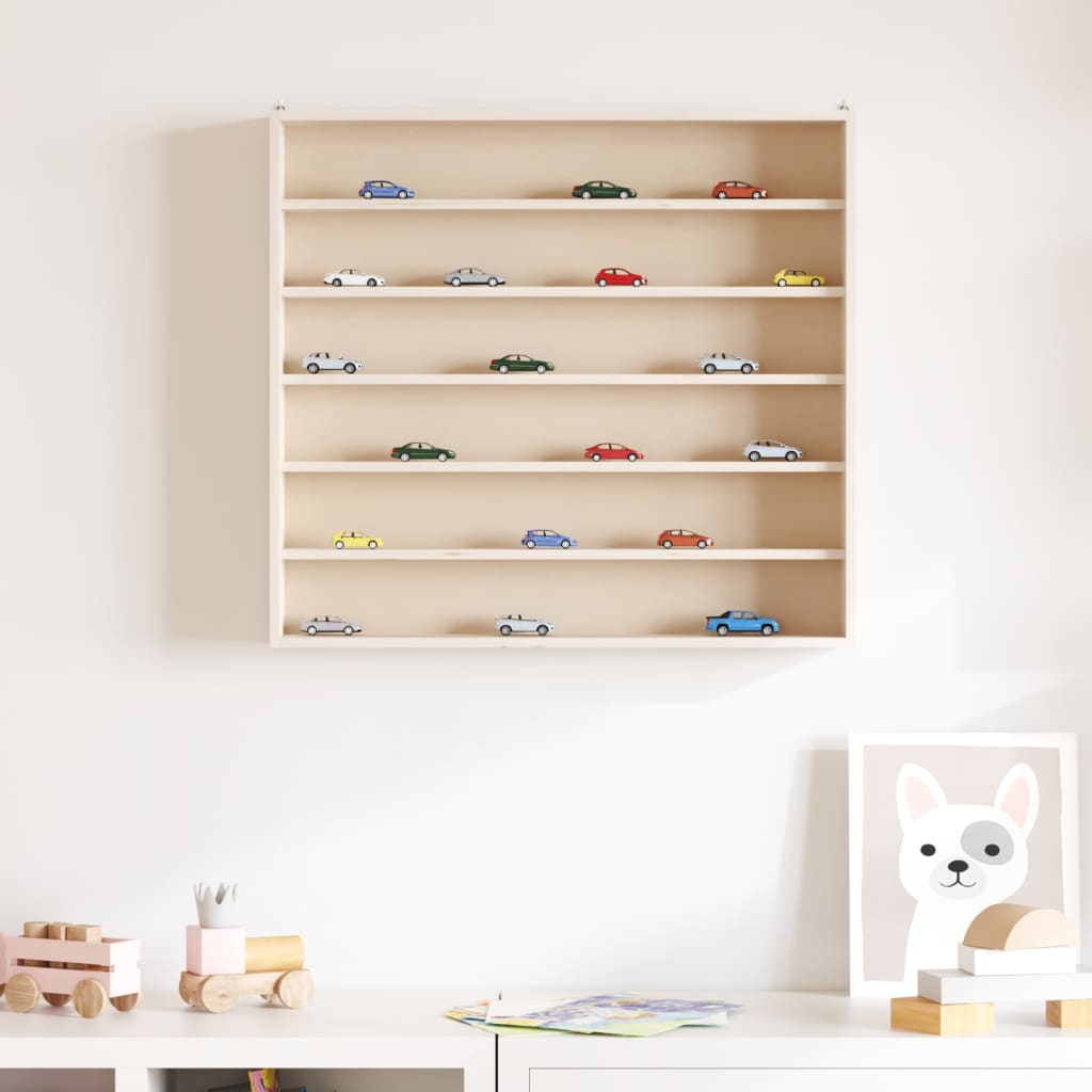 Teca da Collezione in Legno con 6 Ripiani 60x8,5x55 cm
