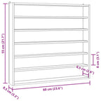 Teca da Collezione in Legno con 6 Ripiani 60x8,5x55 cm
